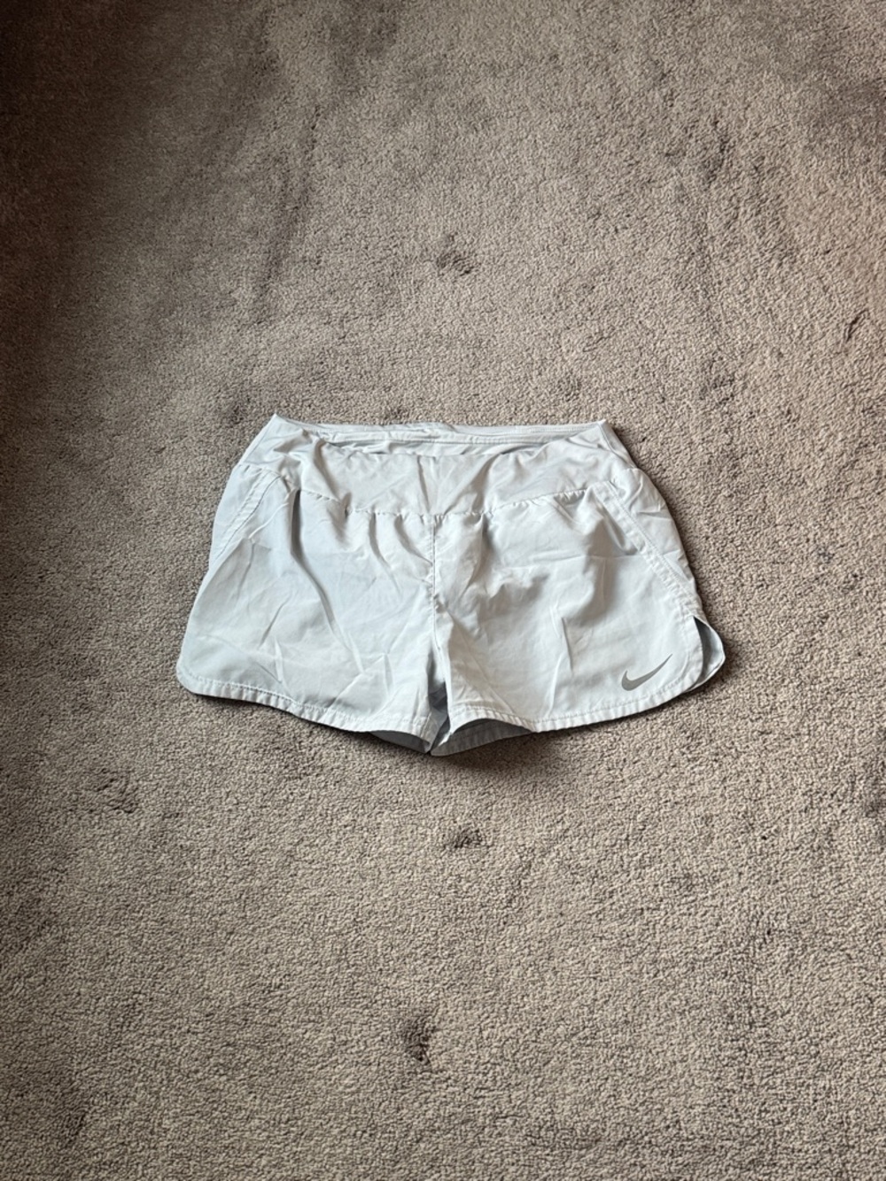 Nike Dri-FIT Gray Running Athletic Shorts Built-In Brief Lined SIZE M